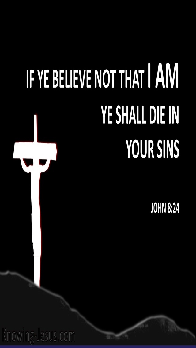 John 8:24 If Ye Believe Not Ye Shall Die in Your Sins (white)
